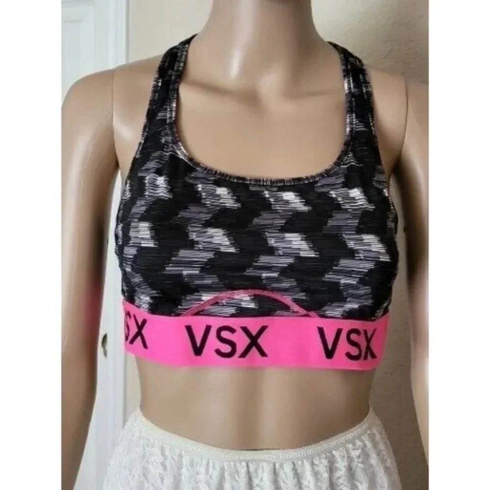 Victoria’s Secret VSX Racerback Sports Bra multicolor Size LARGE - Picture 2 of 8